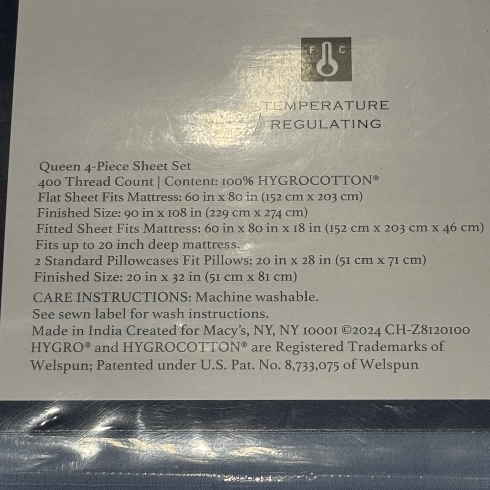 **NWT** Charter Club Cool 400 Thread Count Stripe Queen Sheet Set - Picture 8 of 8